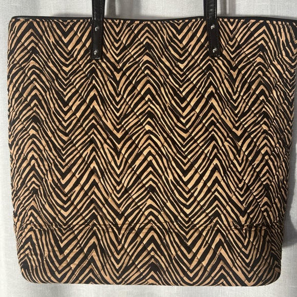 Vera Bradley Black and Tan Animal Print Chevron Tote - Picture 4 of 8